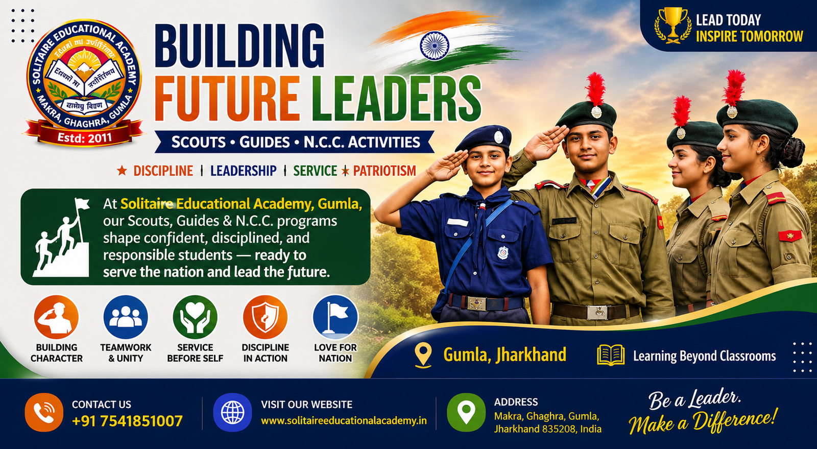 Building Future Leaders Scouts, Guides & NCC Solitaire Academy