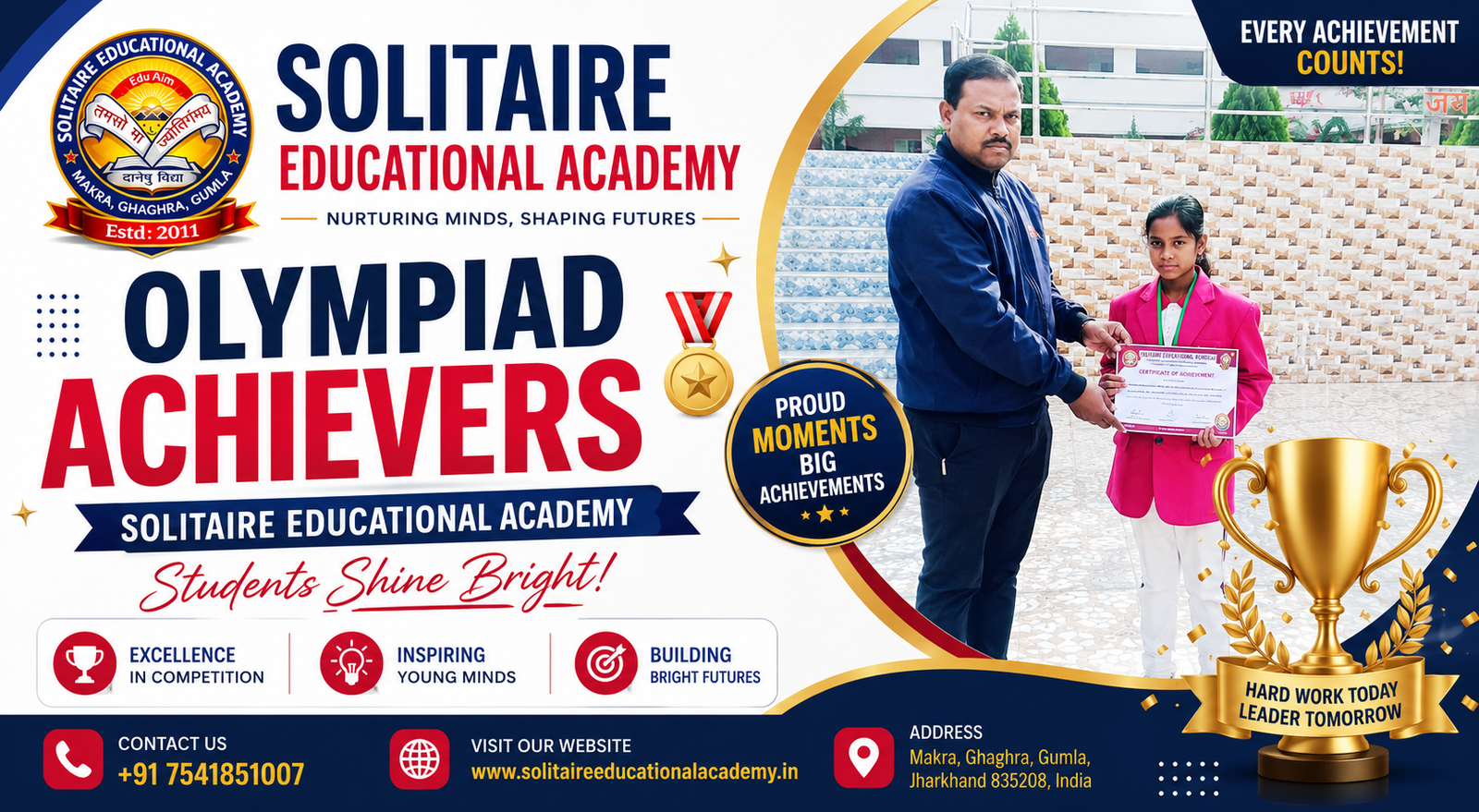 Olympiad Achievers Solitaire Educational Academy Students Shine Bright