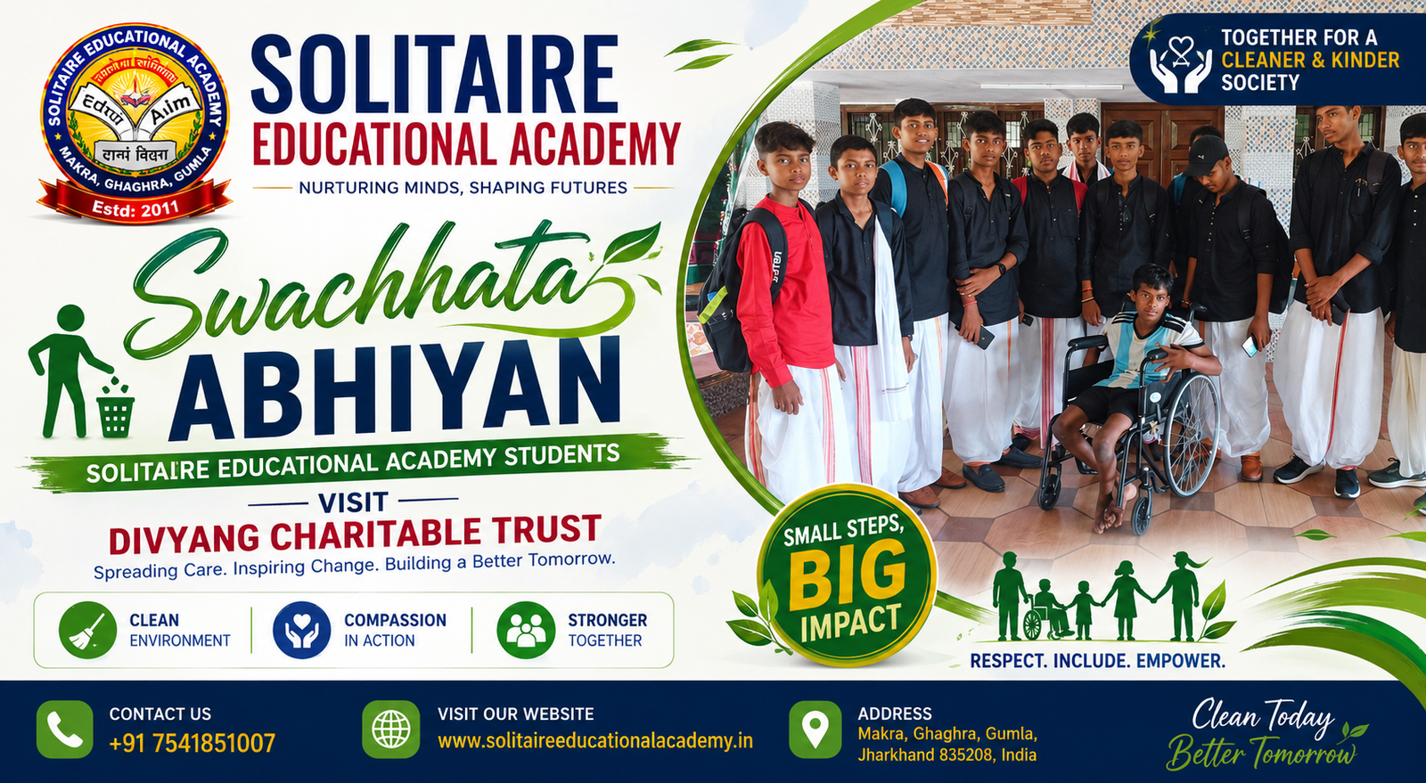 Swachhata Abhiyan Solitaire Educational Academy Students